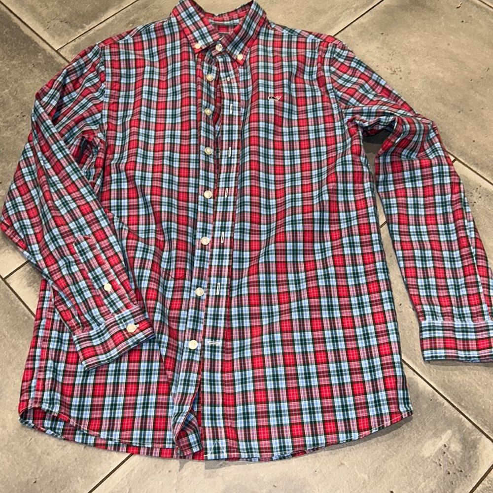 Vineyard Vines Whale long sleeve button down XL 18